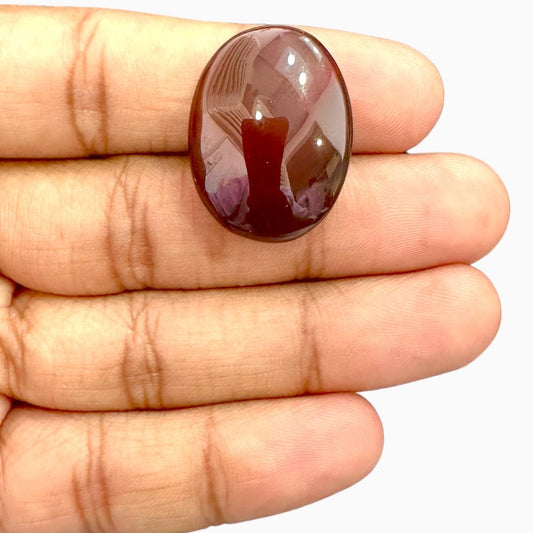 Natural Agate Oval Cabochon (Aqeeq Stone) 34.78 Carats 26.31X19.52mm Yemeni Aqeeq