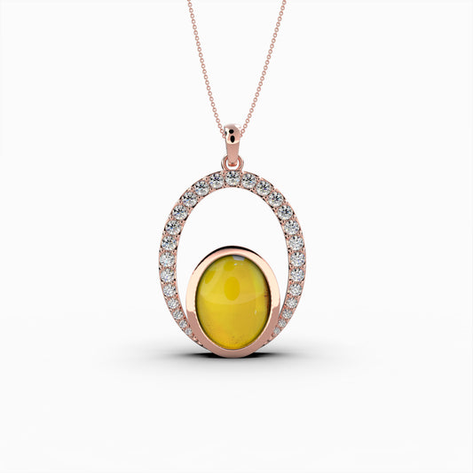 Natural Amber Pendant - Olivia