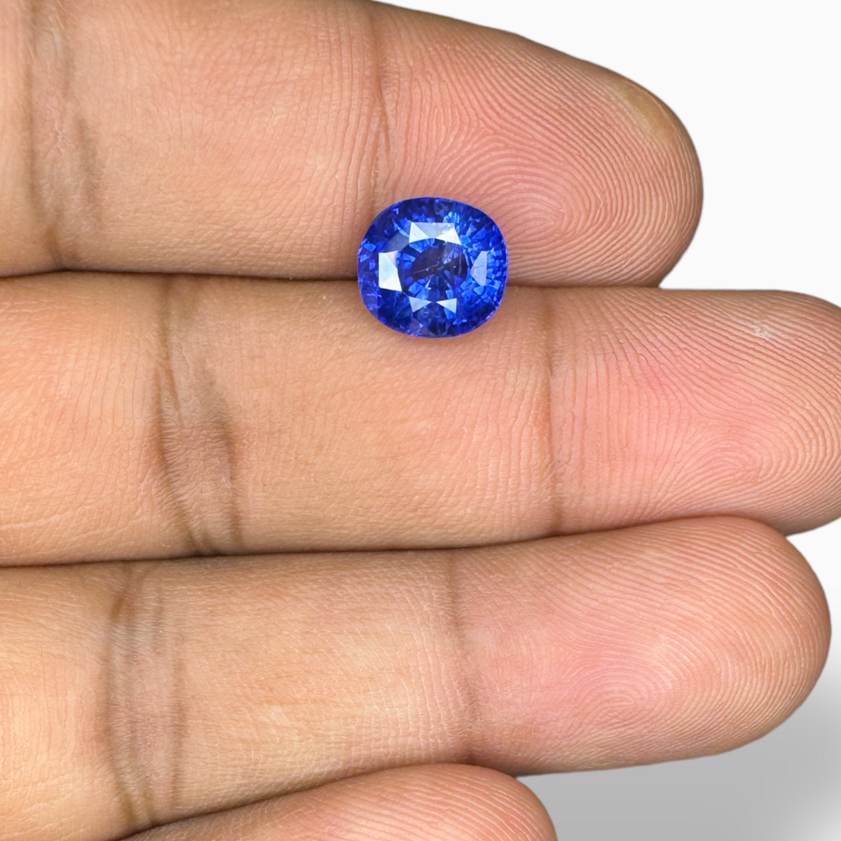 Natural Blue Sapphire Gemstone 3.67 Carats Cushion Cut Shape