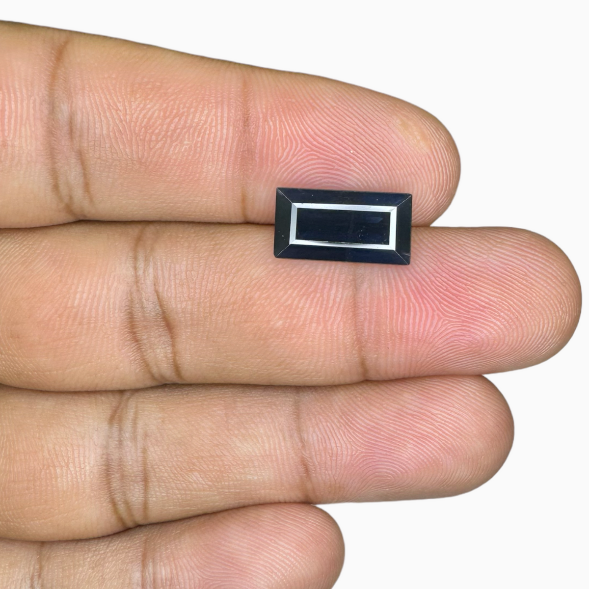 Natural Blue Sapphire Gemstone 4.65 Carats Baguette Cut Shape