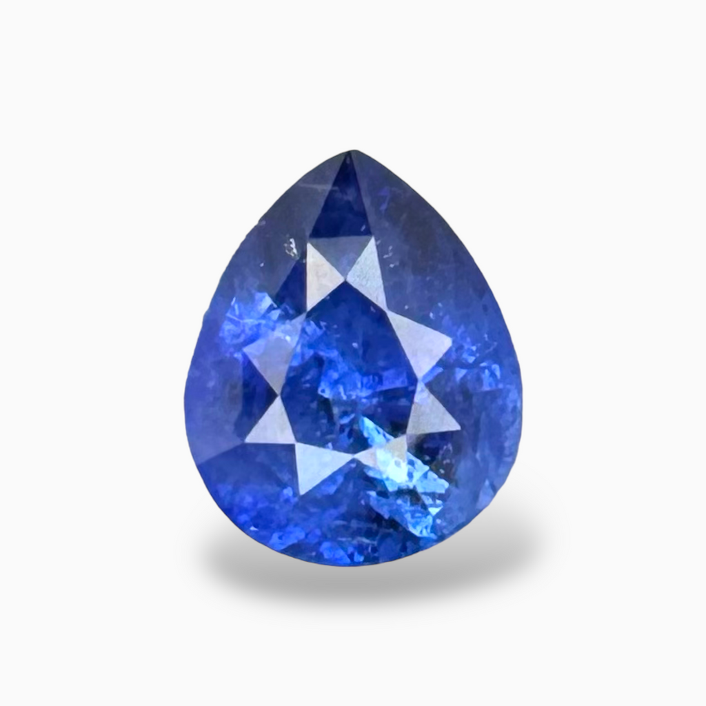 Natural Blue Sapphire Stone 4.05 Carats Pear Cut 10.72 x 8.52  mm