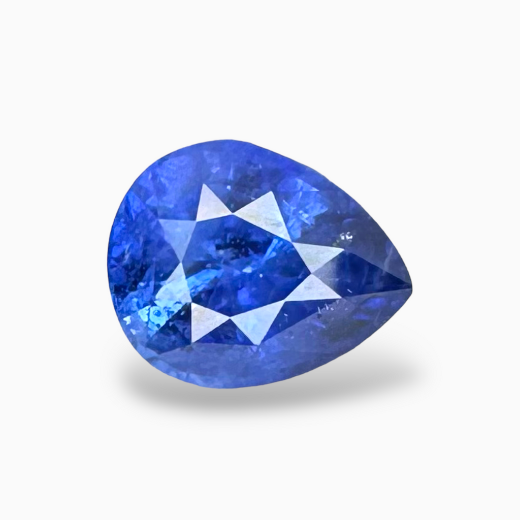 Natural Blue Sapphire Stone 4.05 Carats Pear Cut 10.72 x 8.52  mm