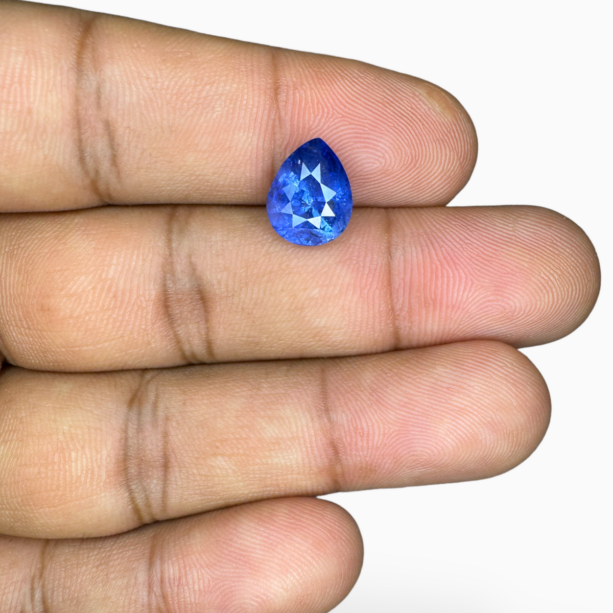 Natural Blue Sapphire Stone 4.05 Carats Pear Cut 10.72 x 8.52  mm