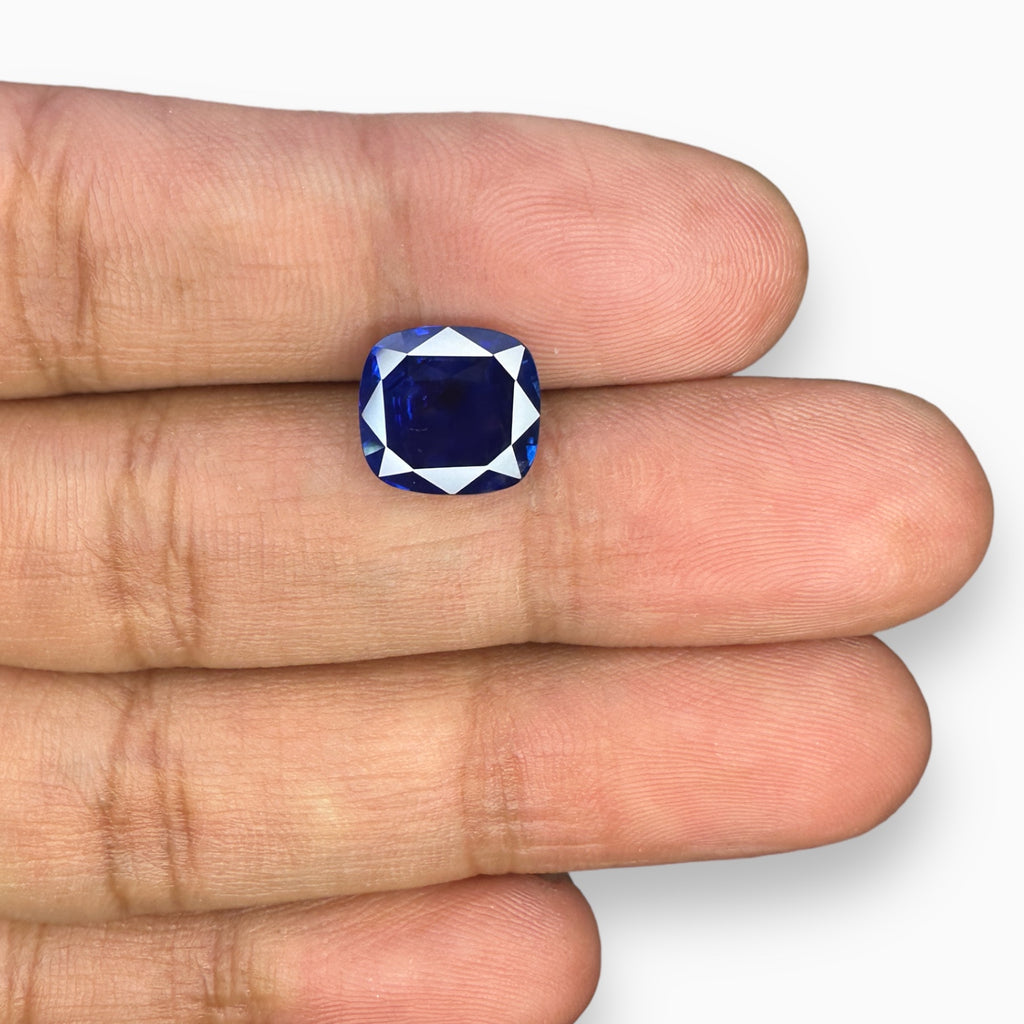 Natural Blue Sapphire Stone 4.12 Carats Cushion Shape 10.30 x 9.63 x 4.52 mm
