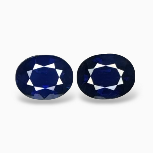 Natural Blue Sapphire Stone 4.15 Carats Oval Pair