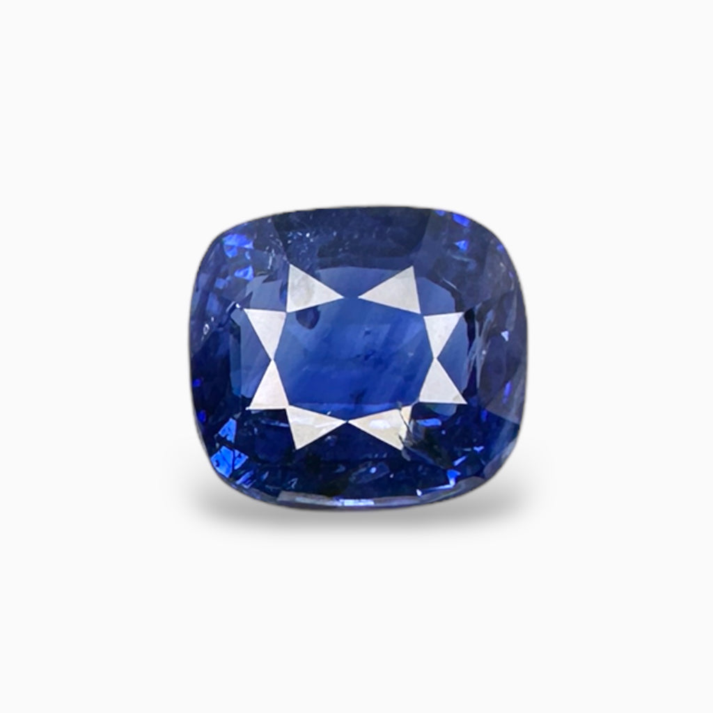 Natural Blue Sapphire Stone 4.48 Carats Cushion Shape 9.41 x 8.52 x 5.36 mm