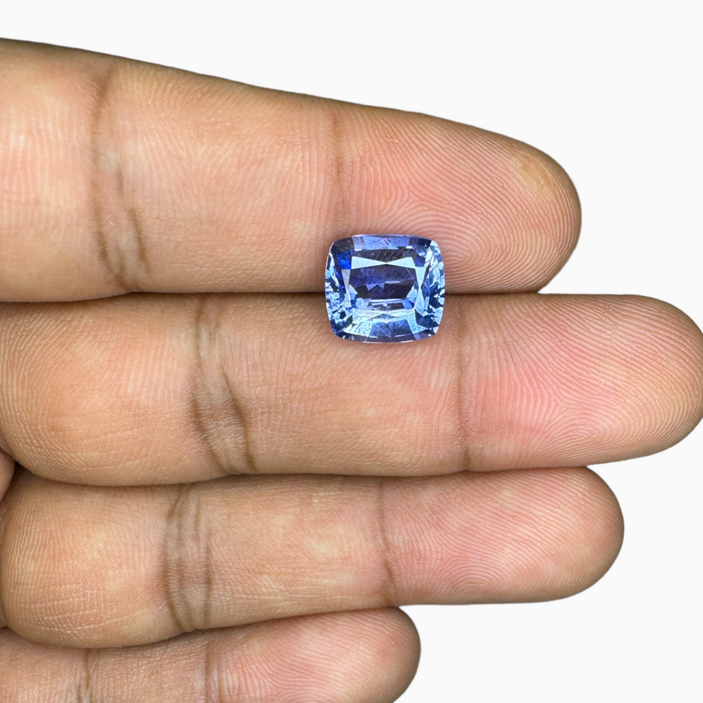 Natural Blue Sapphire Stone 5.17 Carats Cushion Cut10.07 x 9.03 x 5.60 mm
