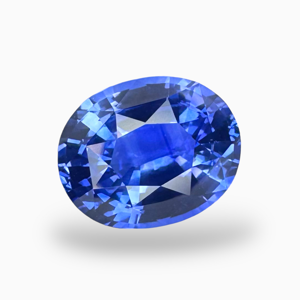 Natural Blue Sapphire Stone 5.74 Carats Oval Cut 11.41 x 9.28 x 6.25 mm