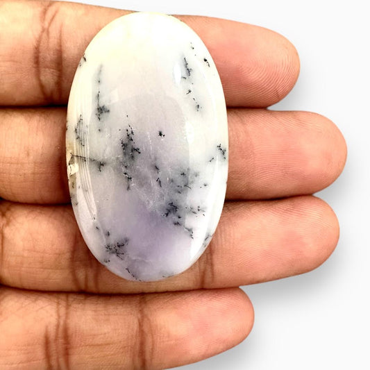 Natural Dendritic Agate Cabochon (Aqeeq) Oval Shape 63.88 Carats 46.90X27.90mm