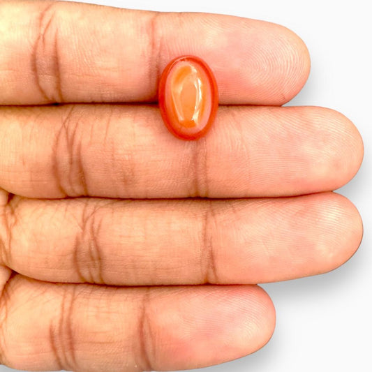 Natural Orange Eye Agate (Aqeeq Stone)  5.32 Carats 14X10mm