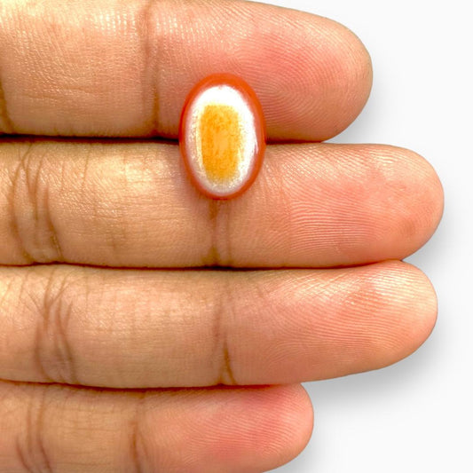 Natural Orange Eye Agate (Aqeeq Stone) 5.84 Carats 14X10mm