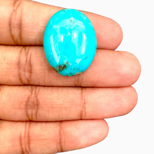 Natural Turquoise 28.31 Carats Oval Cabochon Shape (26.68X21.61mm)