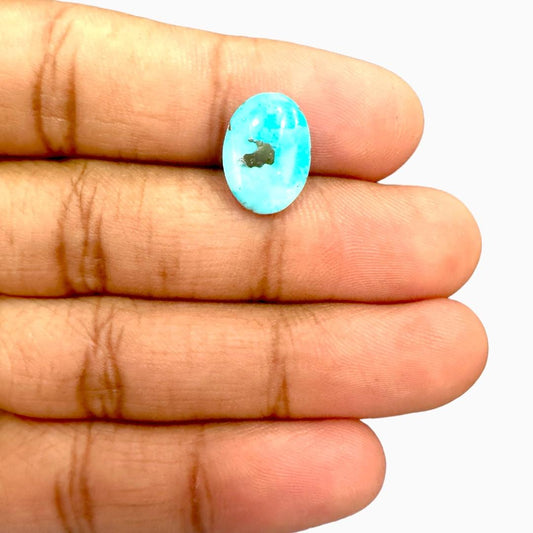 Natural Turquoise 4.45 Carats Oval Cabochon Shape (14X10mm)