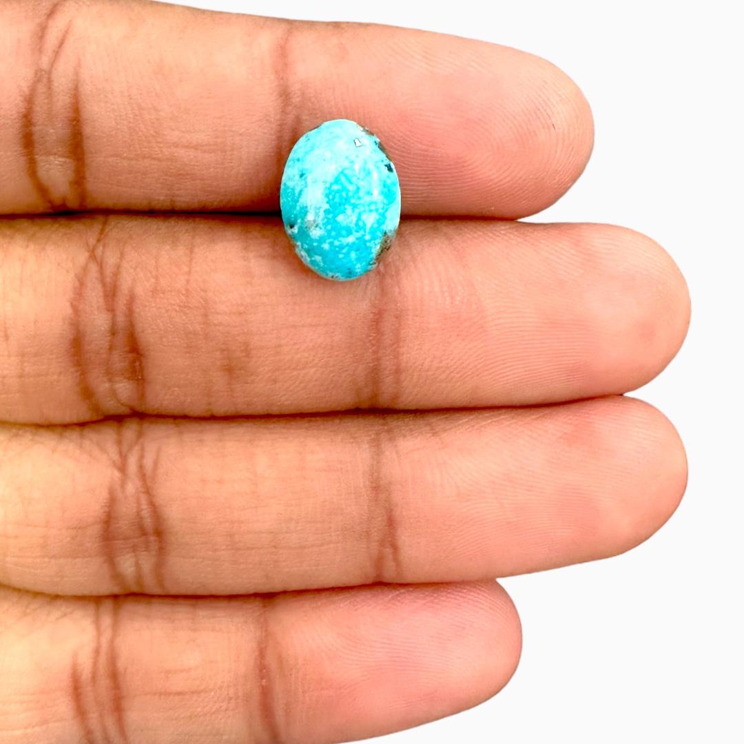 Natural Persian Turquoise 5.13 Carats Oval Cabochon Shape (9.5X13mm)