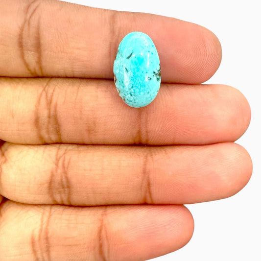 Natural Turquoise 8.43 Carats Oval Cabochon Shape (17X11mm)