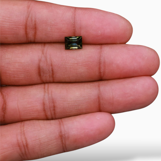 Natural Green Tourmaline Stone 1.83 Carats in Baguette Shape & Size 8x6mm