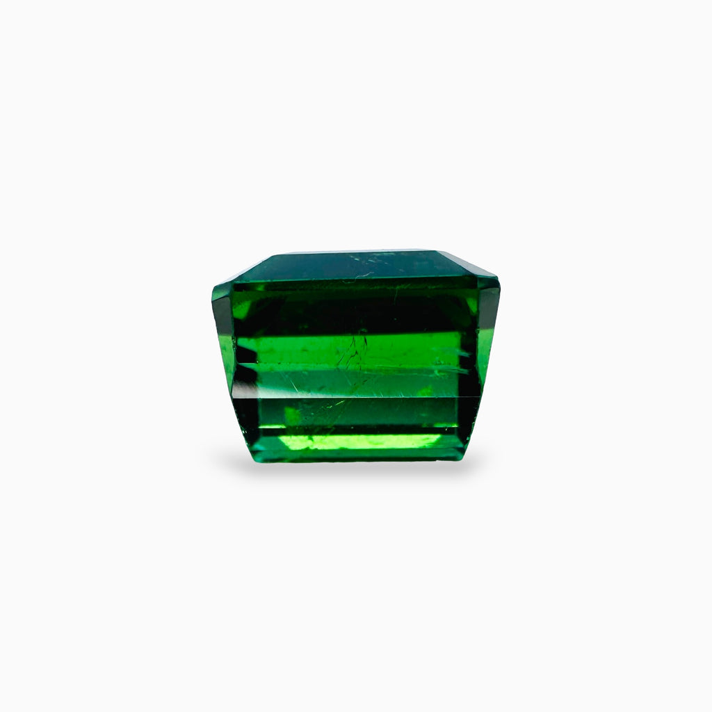 Natural Green Tourmaline Stone 6.58 Carats Emerald Cut (9.5 mm)