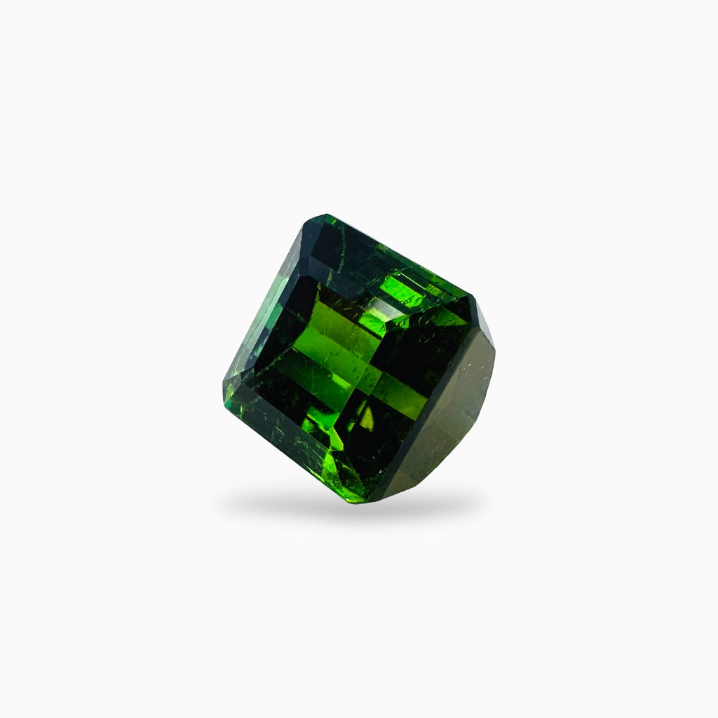 Natural Green Tourmaline Stone 6.58 Carats Emerald Cut (9.5 mm)