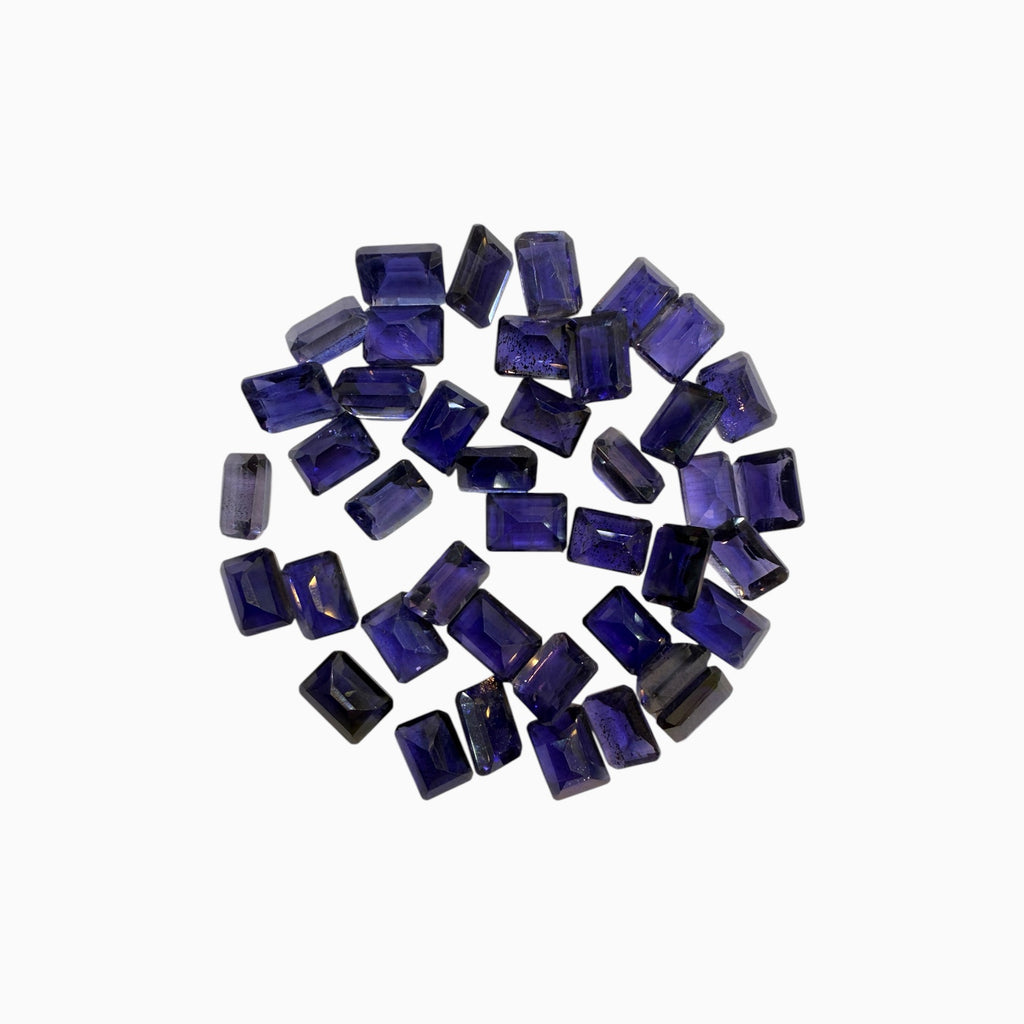 Natural Iolite Stone Emerald Cut 0.80 - 1.10 Carats 5x7 mm Lot
