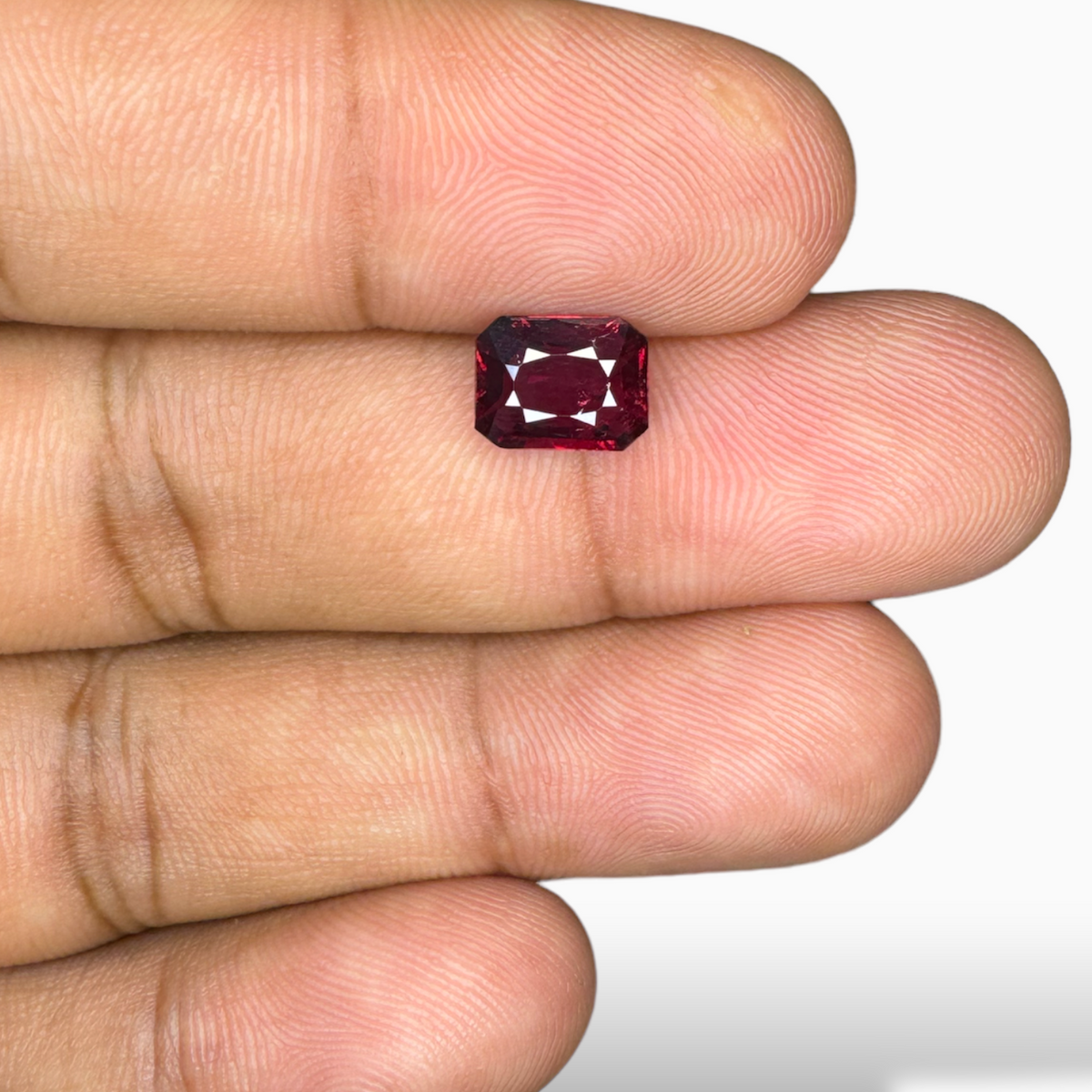 Natural Mozambique Ruby Manik Stone 1.69 Carats Emerald Cut Shape 7.98 x 6.18 x 2.91 mm