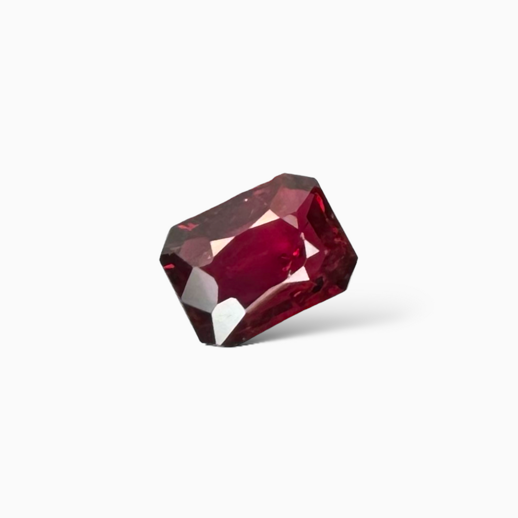 Natural Mozambique Ruby Manik Stone 1.69 Carats Emerald Cut Shape 7.98 x 6.18 x 2.91 mm