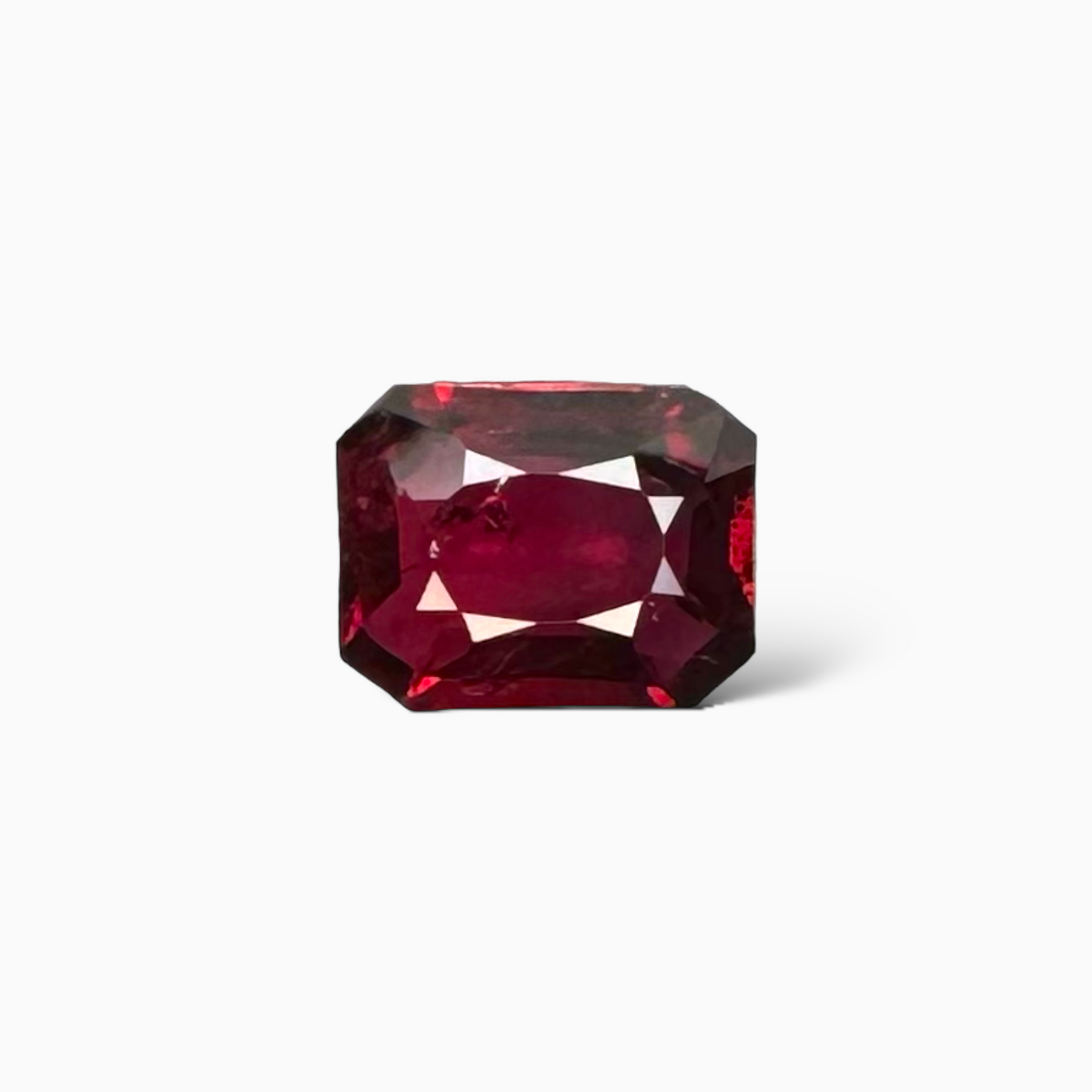 Natural Mozambique Ruby Manik Stone 1.69 Carats Emerald Cut Shape 7.98 x 6.18 x 2.91 mm