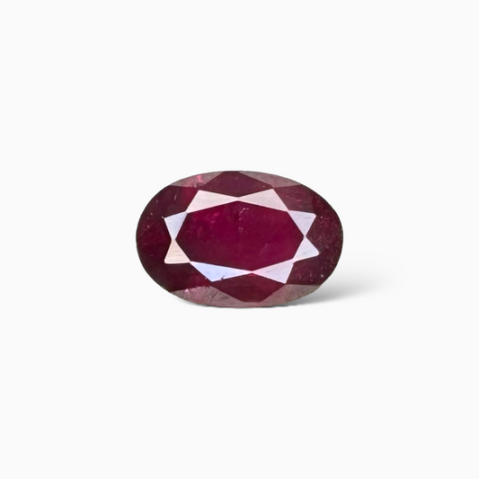 Natural Mozambique Ruby Manik Stone 1.96 Carats Oval Shape 8.69 x 5.76 x 3.89 mm