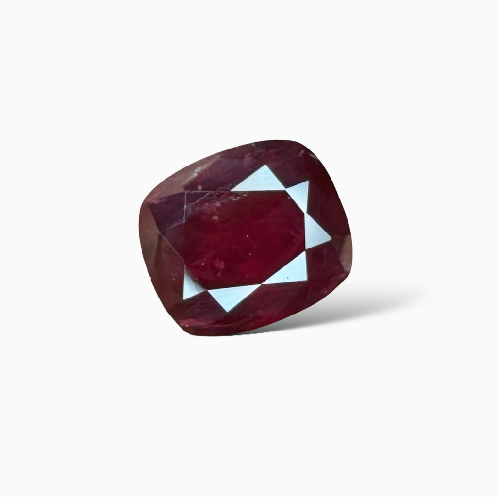 Natural Ruby Cushion Cut 3.43 Carats from Mozambique - IDL Certified
