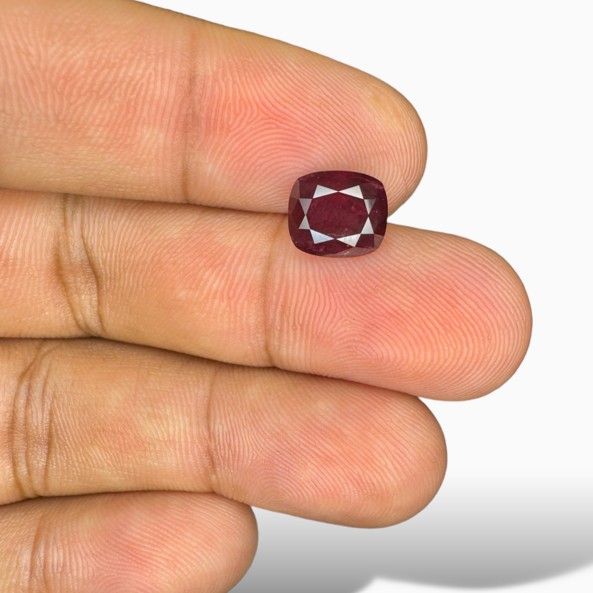 Natural Ruby Cushion Cut 3.43 Carats from Mozambique - IDL Certified