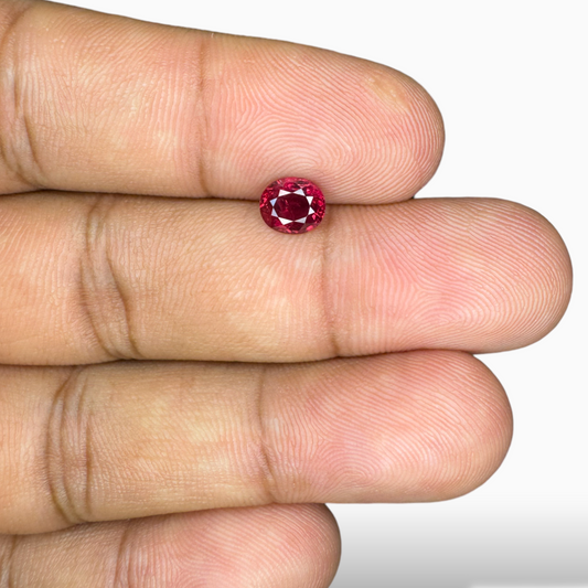 Natural Ruby Oval Cut  0.99 Carat  from Mozambique - Certified by IDL