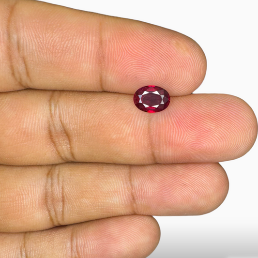 Natural Ruby Oval Cut 1.25 Carat  from Mozambique Red Color