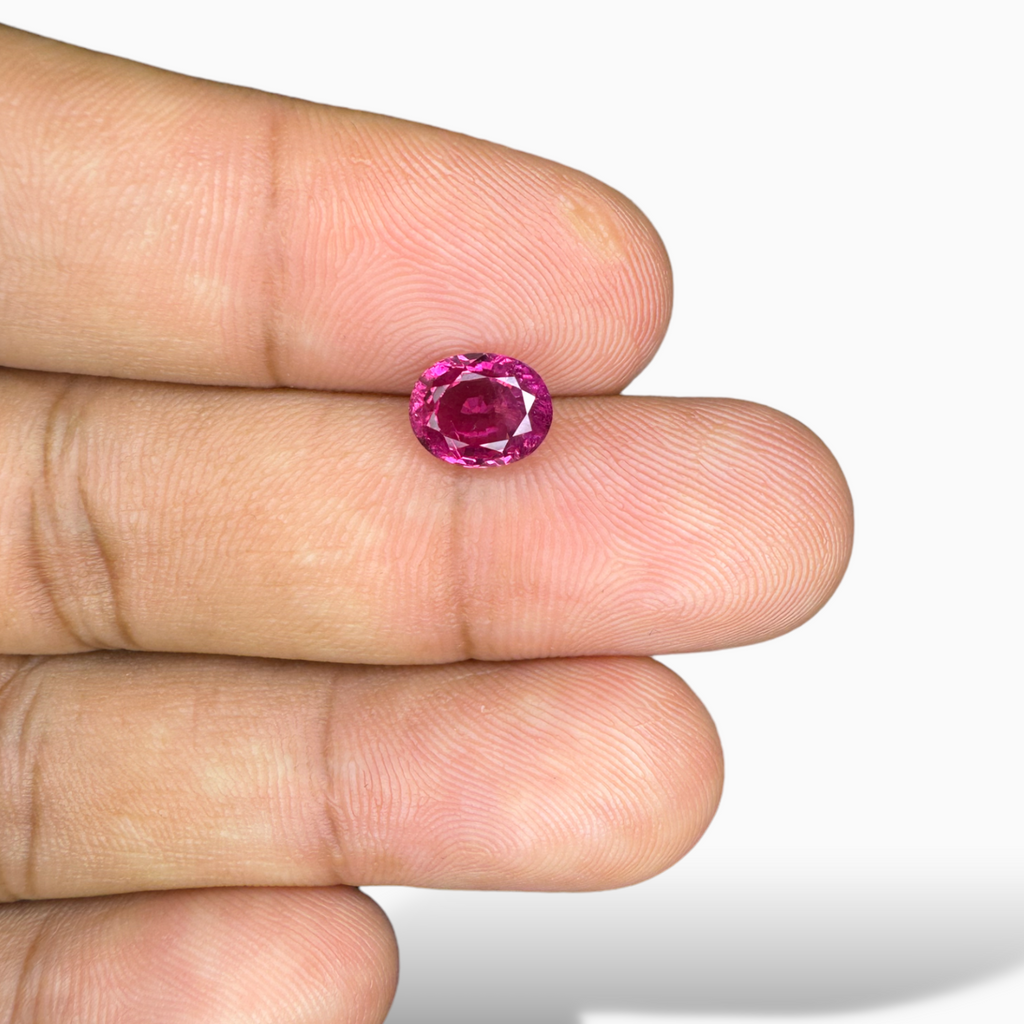 Natural Ruby Oval Cut 1.96 Carats, Mozambique Origin - IDL Certified