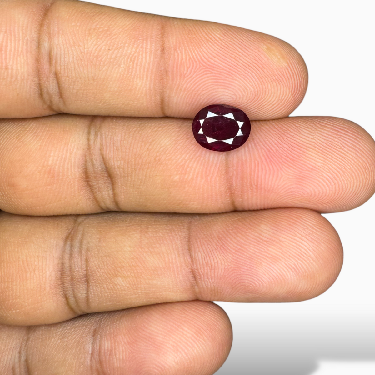 Natural Ruby Oval Cut 2.12 Carat from Mozambique Deep Red Color 8.8 x 7.23 mm