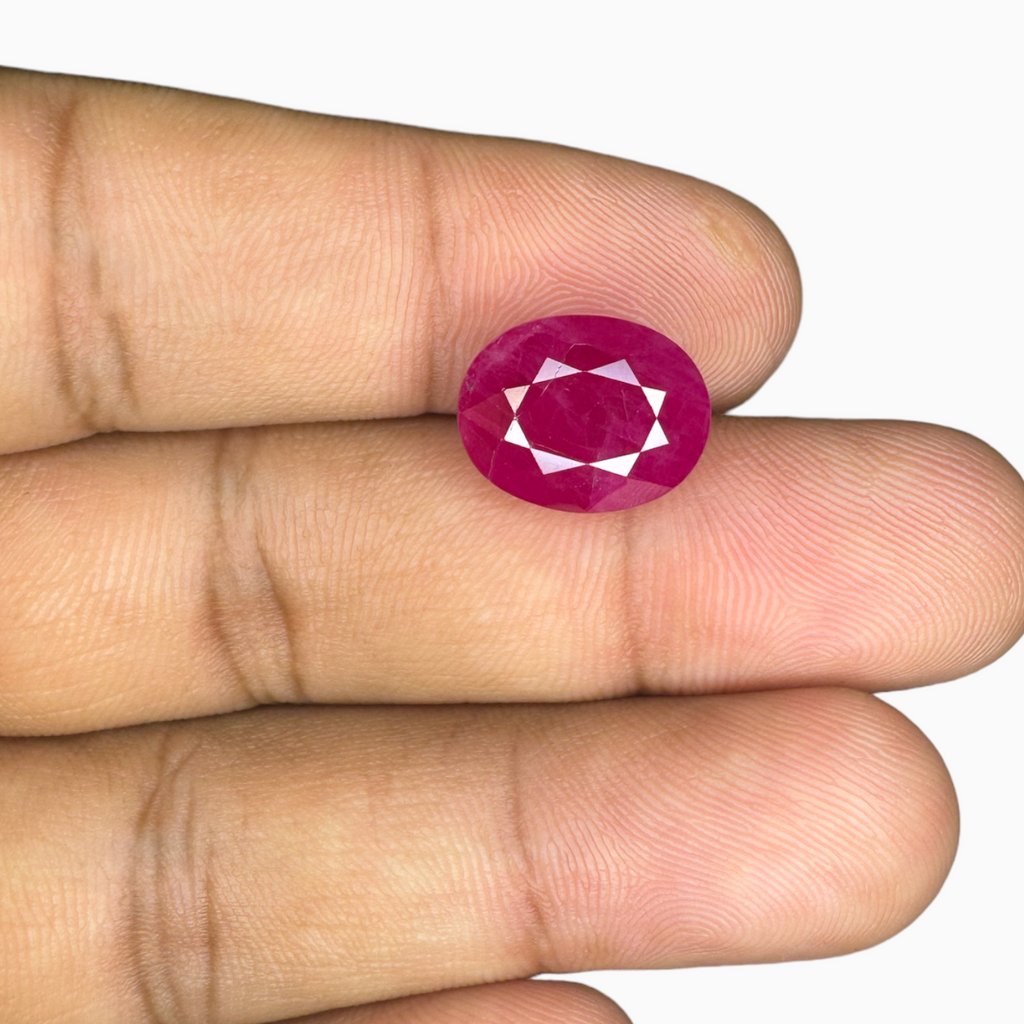 Natural Ruby Oval Gemstone 9.97 Carats from Burma 13.27x10.44x7.49 mm