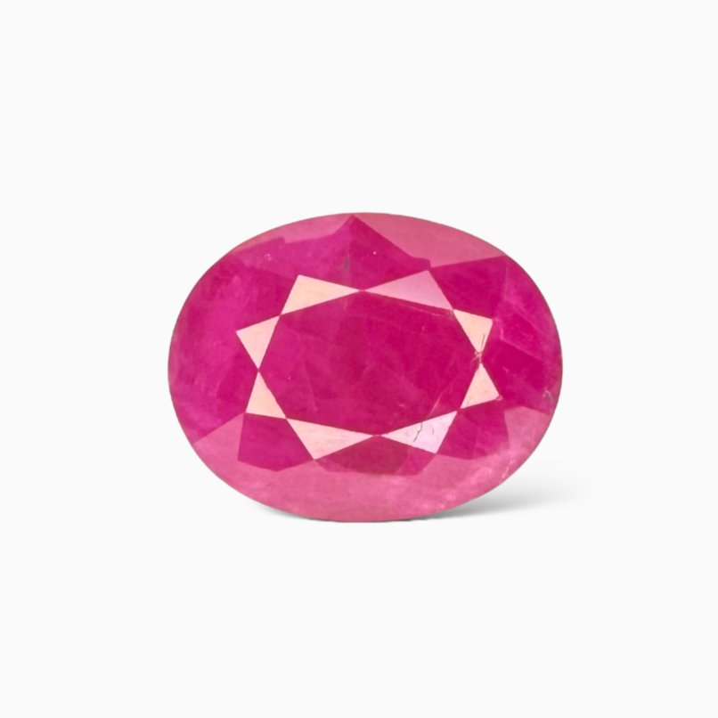 Natural Ruby Oval Gemstone 9.97 Carats from Burma 13.27x10.44x7.49 mm