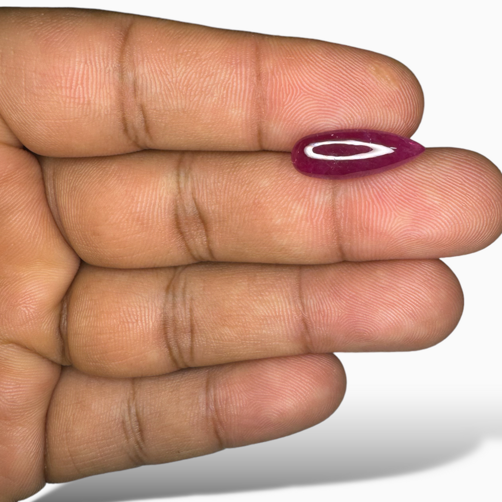 Natural Ruby Pear Cabochon  3.92 carat 18x7mm From India