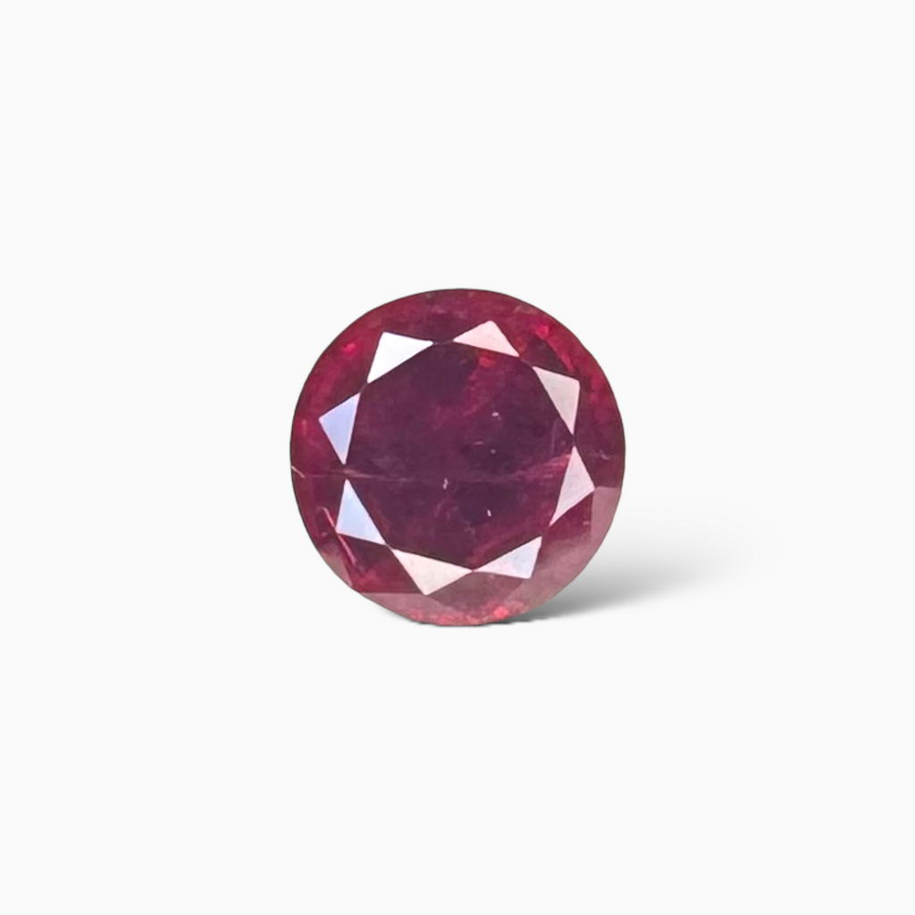 Natural Ruby Round Cut 1.21 Carat from Mozambique Deep Red Color