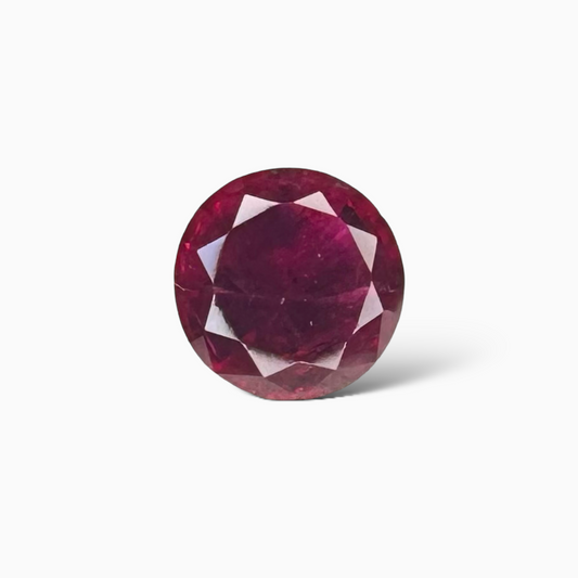 Natural Ruby Round Cut 1.21 Carat from Mozambique Deep Red Color