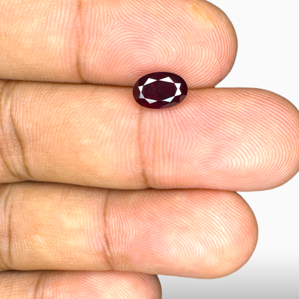 Natural Ruby Round Cut 1.54 Carat from Mozambique Deep Red Color