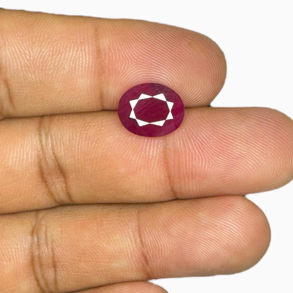 Natural Ruby Stone Oval  Cut 4.93 Carat (Heated) From Mozambique