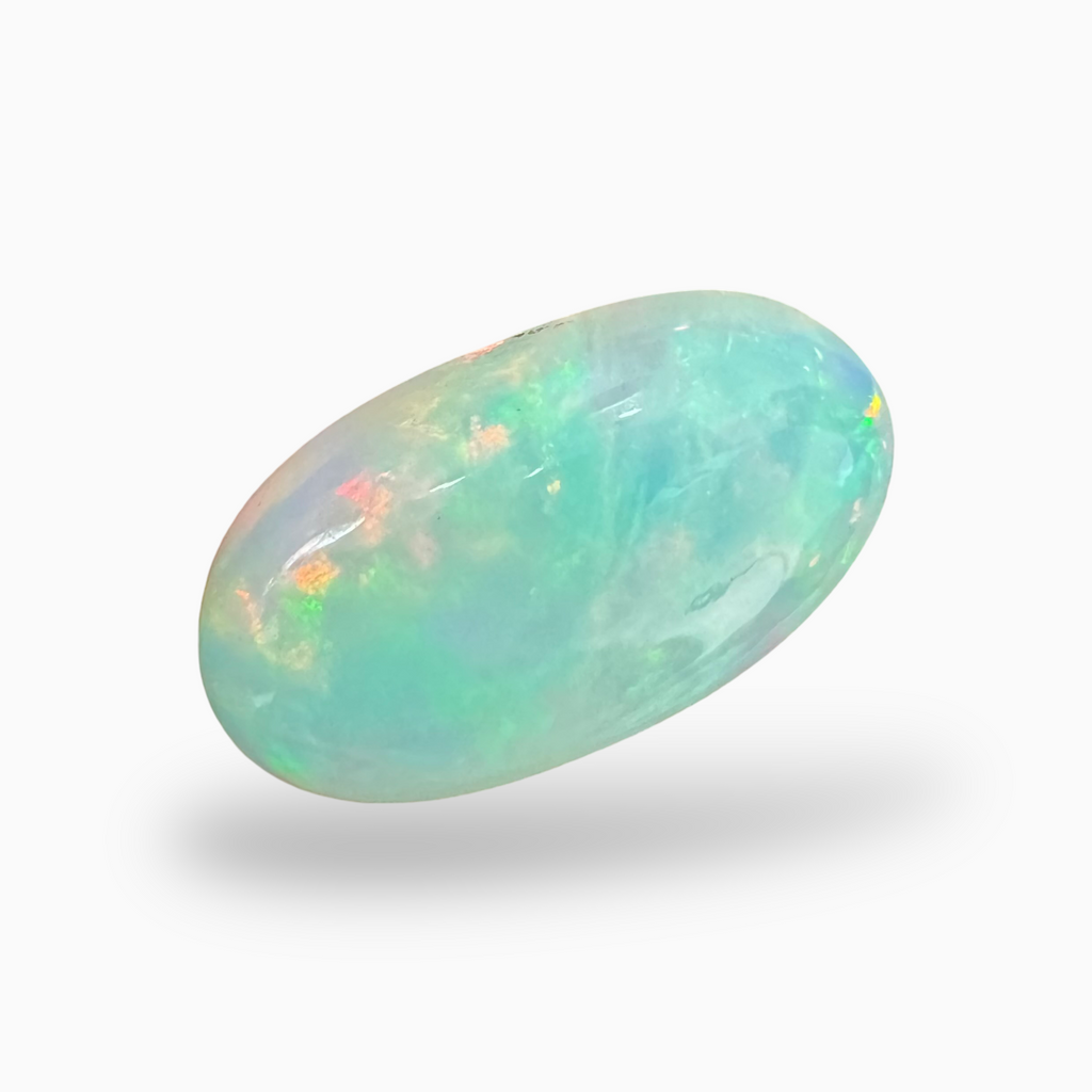 Natural White Etopian Opal Oval Cabochon 4.93 carat 17x9 mm
