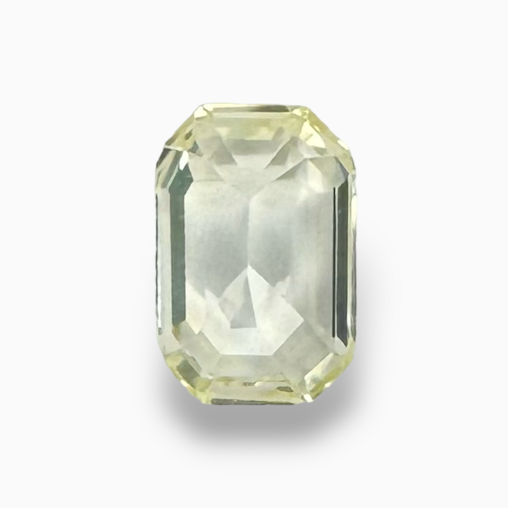 Natural Yellow Sapphire Stone  2.23 Carats 9.2 × 6.5 mm Emerald Cut