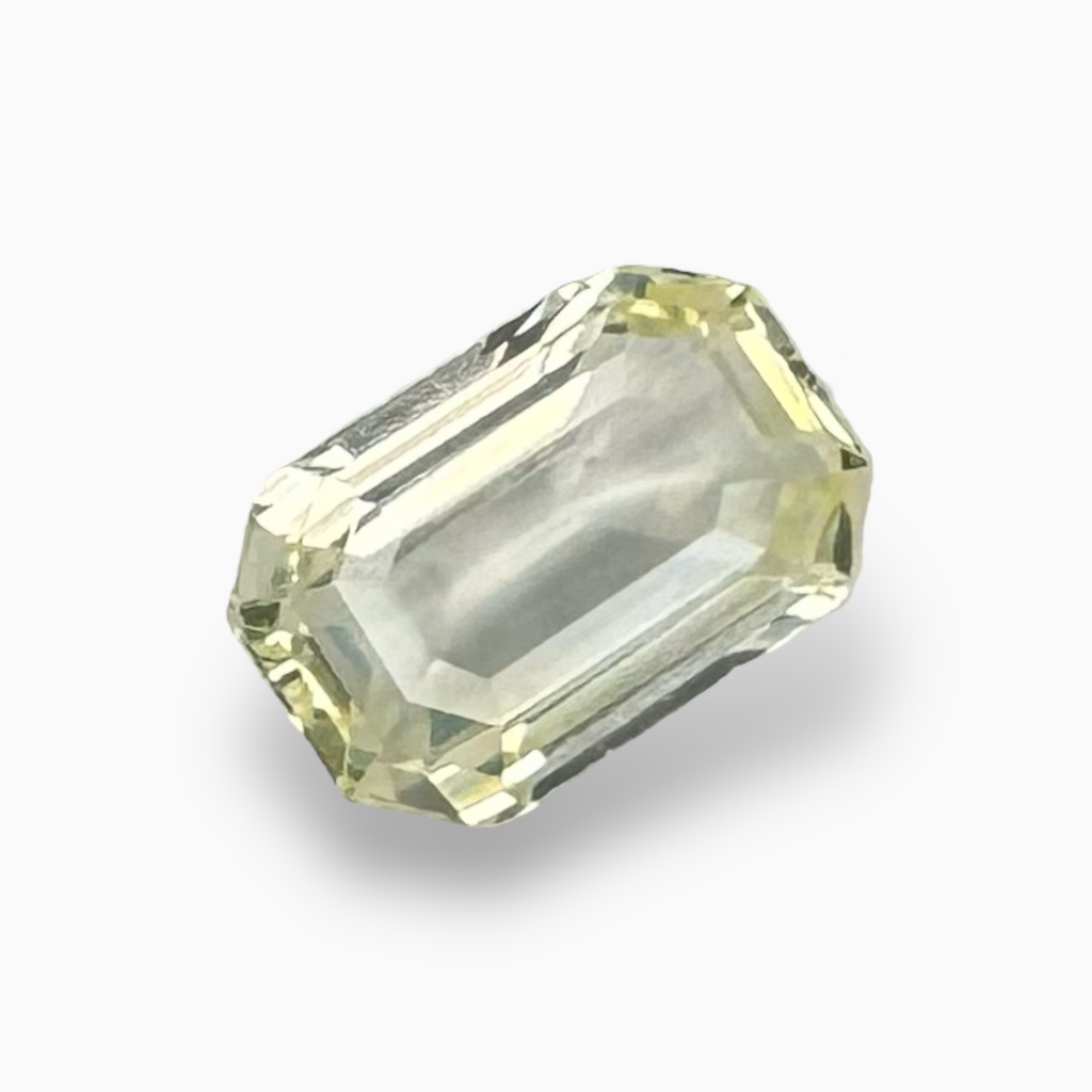Natural Yellow Sapphire Stone  2.23 Carats 9.2 × 6.5 mm Emerald Cut