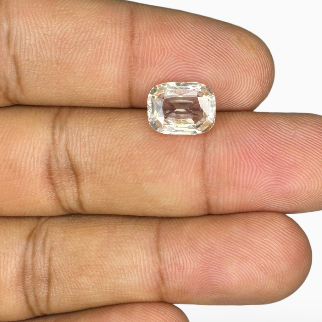 Natural Yellow Sapphire Stone Cushion 4.05 Carats 15 × 8mm