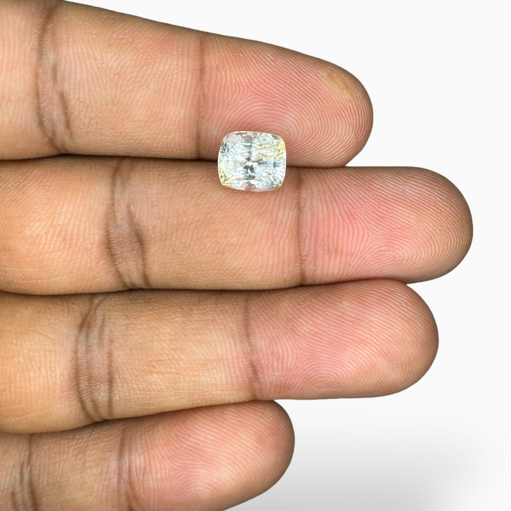Natural Yellow Sapphire Stone Cushion Cut 3.11 Carats 8 × 7 mm