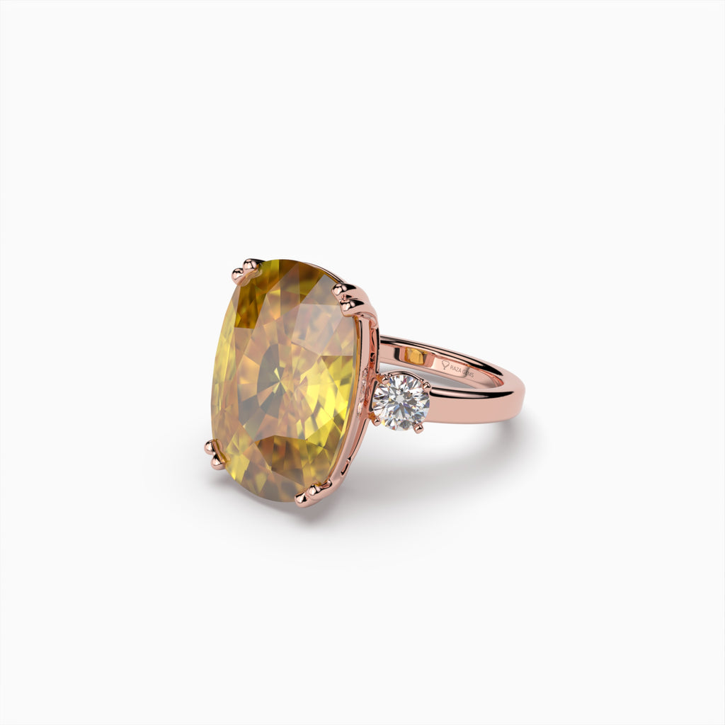 Natural Citrine Stone Ring - Remi