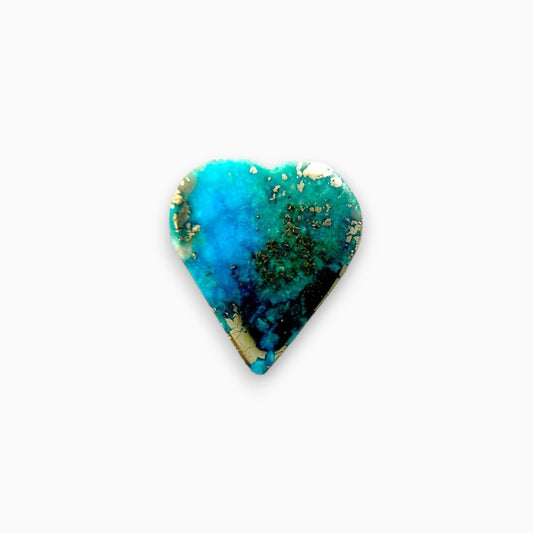 Natural Turquoise 26.28 Carats Heart Cabochon Shape (10.5X13 mm )