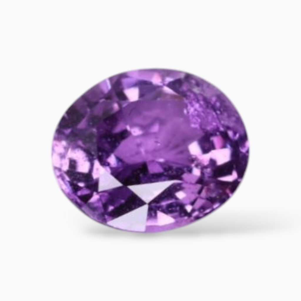 On Sale Natural Purple Sapphire In Oval Shape 1.53 Carats 7.4x6.3mm Size