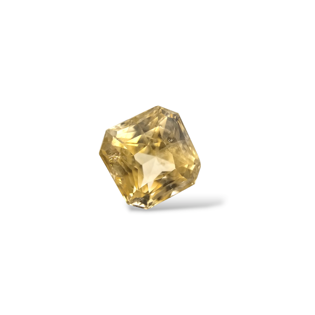 Natural Yellow Sapphire Gemstone 5.61 Carats Emerald Cut Shape 8.8x9.1 mm