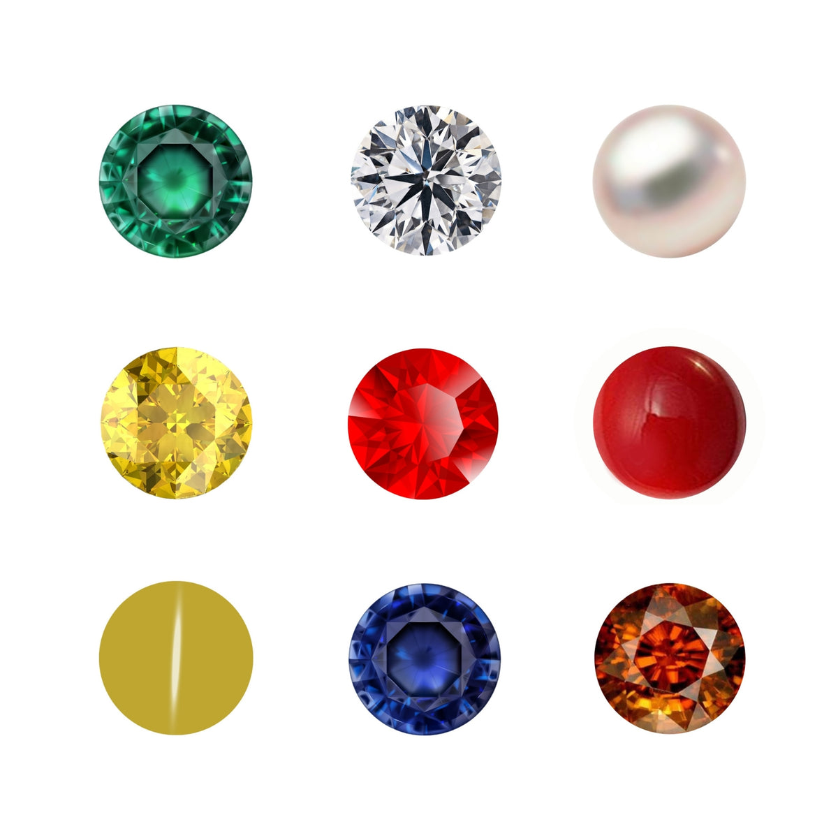 Original Natural Navratna Set Stones Buy Online for Personalised Jewellery